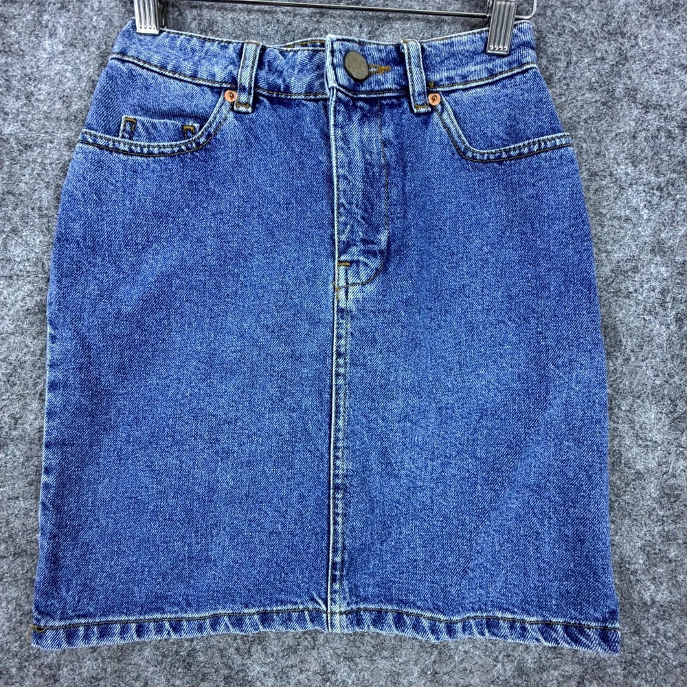 ASOS‎ Pencil Jean Skirt Womens 0 Blue Denim Cotton Medium Wash Modest Capsule